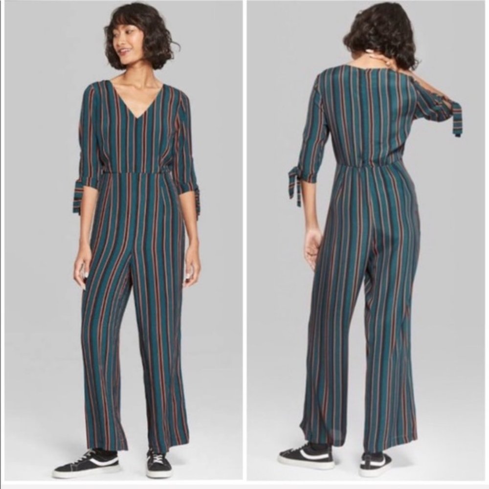 NWT Wild Fable Wide Leg Striped Jumpsuit S/M/L
